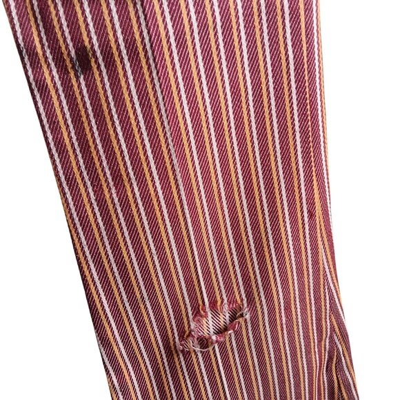 23x26 Boys Vintage Jeans 1970's Red Yellow Striped Flared Distress Hippy Bells - Picture 4 of 8